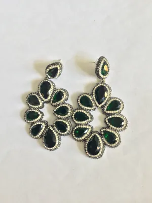 Aretes Flor Esmeralda