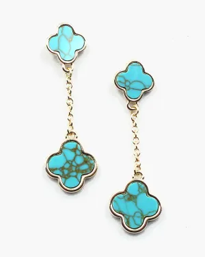 Double Tier Flower Dangle Earrings