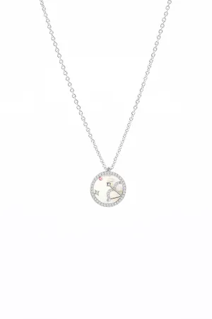 SAGITTARIUS Mother of Pearl Sterling Silver Necklace